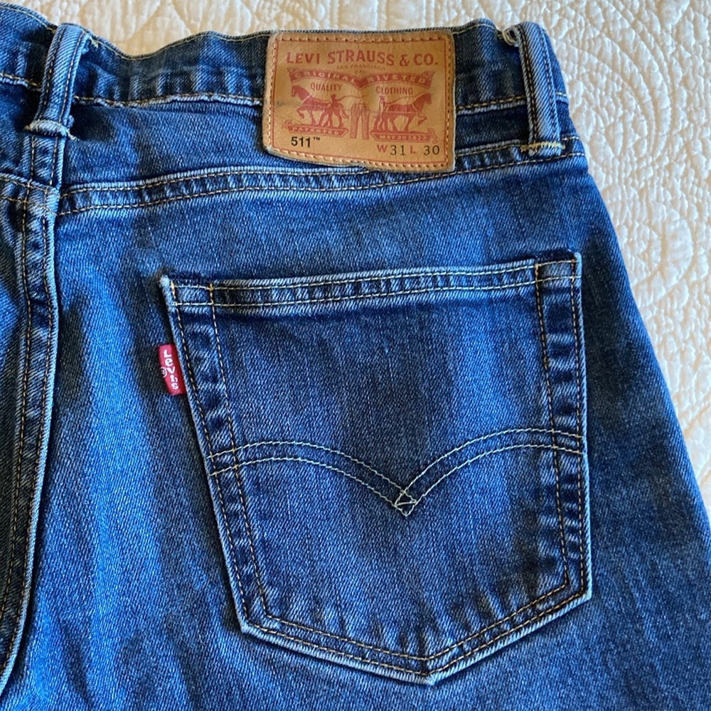Levi's 511 Brutus Dark Indigo Rinse Slim Fit Denim Jeans 04511-1906 31x30 EUC